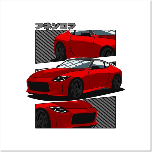 Red Nissan 400z Wall Art by Rebellion Store